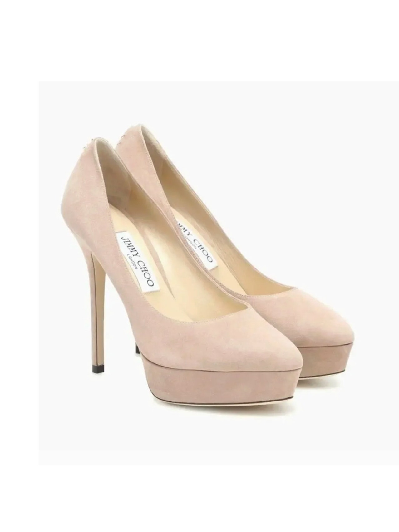 Jimmy Choo 9 Jenara 125 Suede Platform Pumps $799 Ballet Pink Nude Heels 39.5